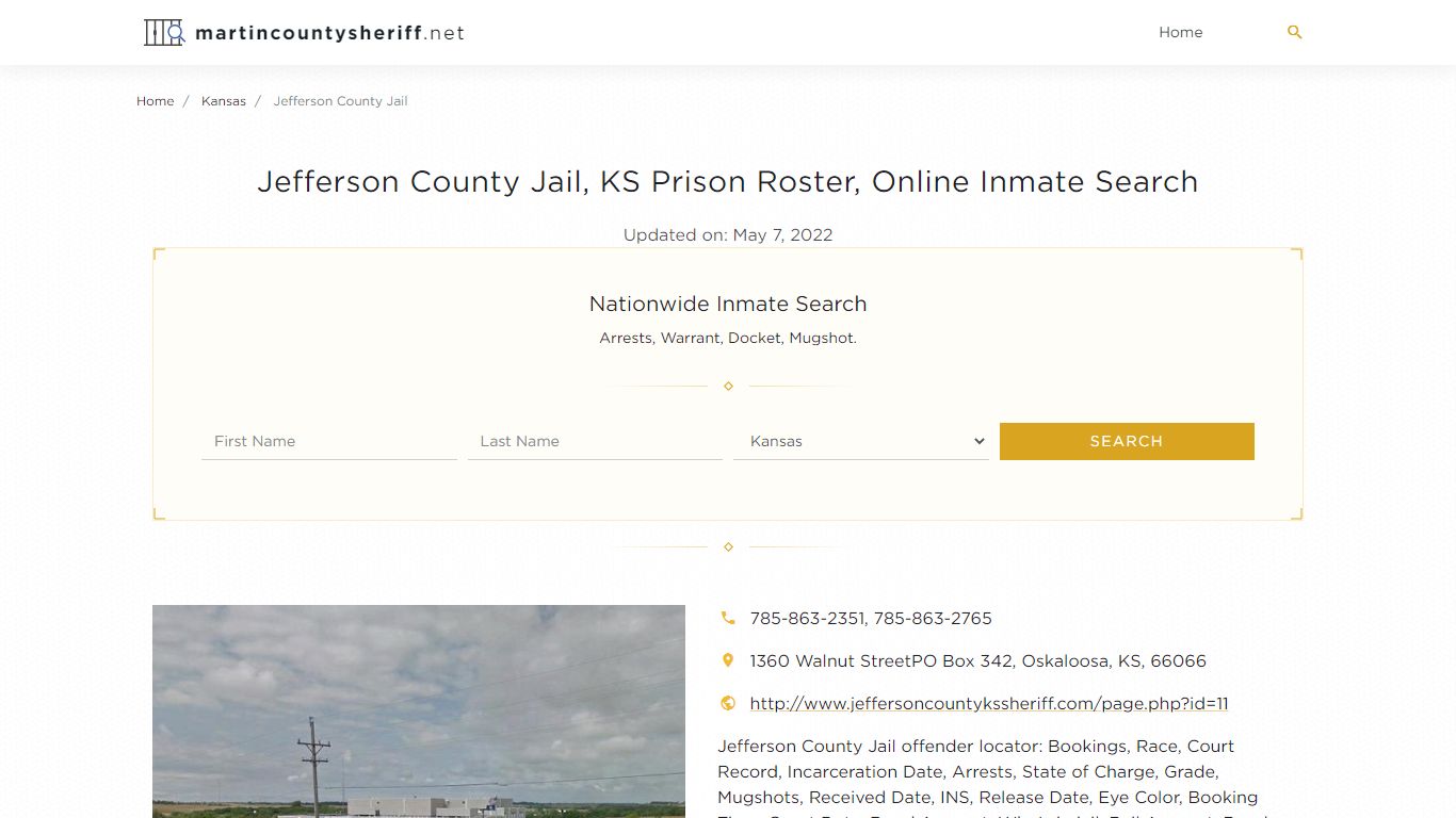 Jefferson County Jail, KS Prison Roster, Online Inmate ...